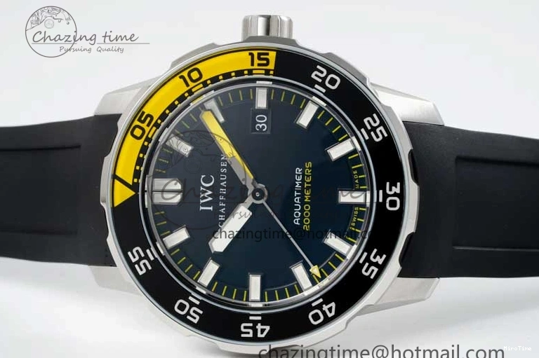 MIROTIME 0211 Bright Aquatimer Automatic SS RSF 1:1 Best Edition Black Yellow Dial on Black Rubber Strap A 7068